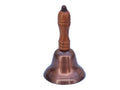 Antique Copper Hand Bell with Wood Handle 6"