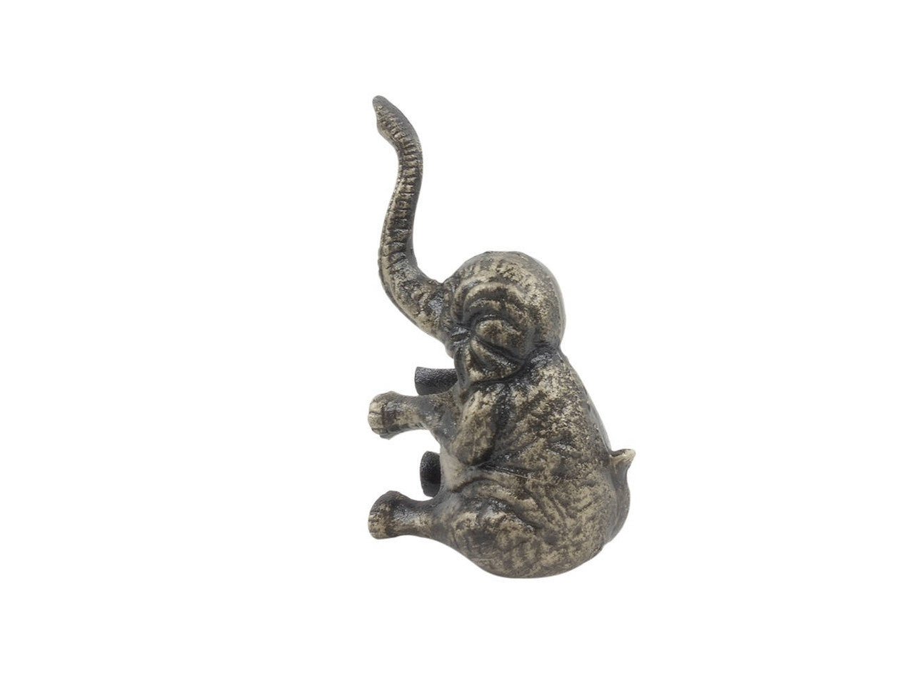 Rustic Gold Cast Iron Elephant Metal Door Stop 8"