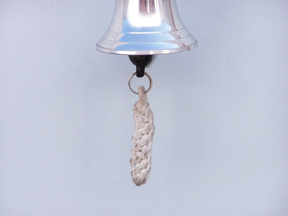 Chrome Hanging Ship Wheel Bell 7"