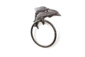 Cast Iron Decorative Dolphins Towel Holder 7"