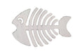 Rustic Whitewashed Cast Iron Fish Bone Trivet 11"