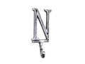 Rustic Silver Cast Iron Letter N Alphabet Wall Hook 6"