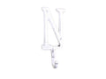 Whitewashed Cast Iron Letter N Alphabet Wall Hook 6"