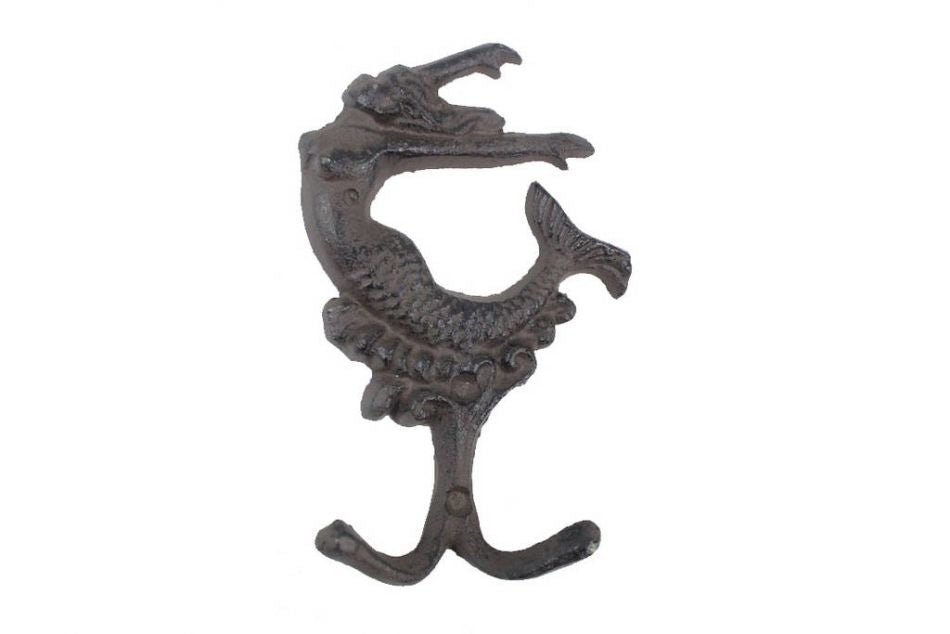 Cast Iron Mermaid Key Hook 6"