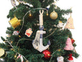 Wooden Rustic Decorative Blue and White Anchor Christmas Tree Ornament