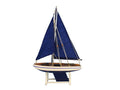 Wooden It Floats 12" - Blue Floating Sailboat Model with Blue Sails