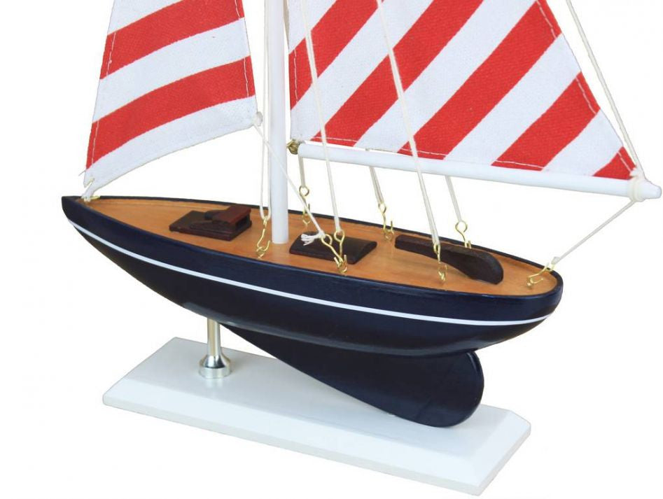 Wooden Nautical Delight Model Sailboat 17"