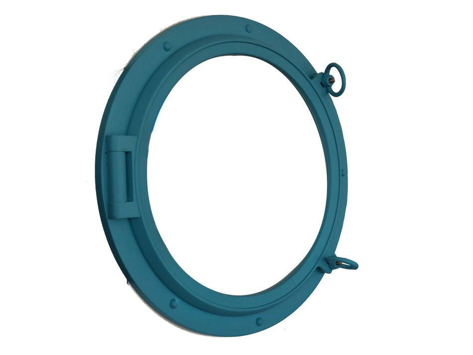 Light Blue Decorative Ship Porthole Window 24"