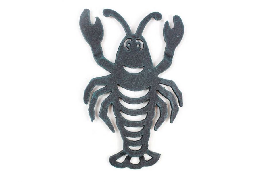 Seaworn Blue Cast Iron Lobster Trivet 11"