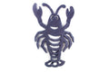 Rustic Dark Blue Cast Iron Lobster Trivet 11"