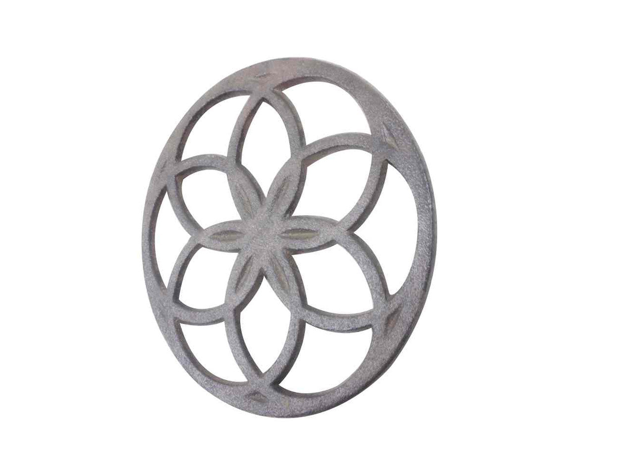 Cast Iron Decorative Metal Seed of Life Kitchen Trivet 7"