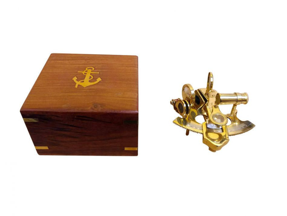 Scout's Brass Sextant 4" with Rosewood Box