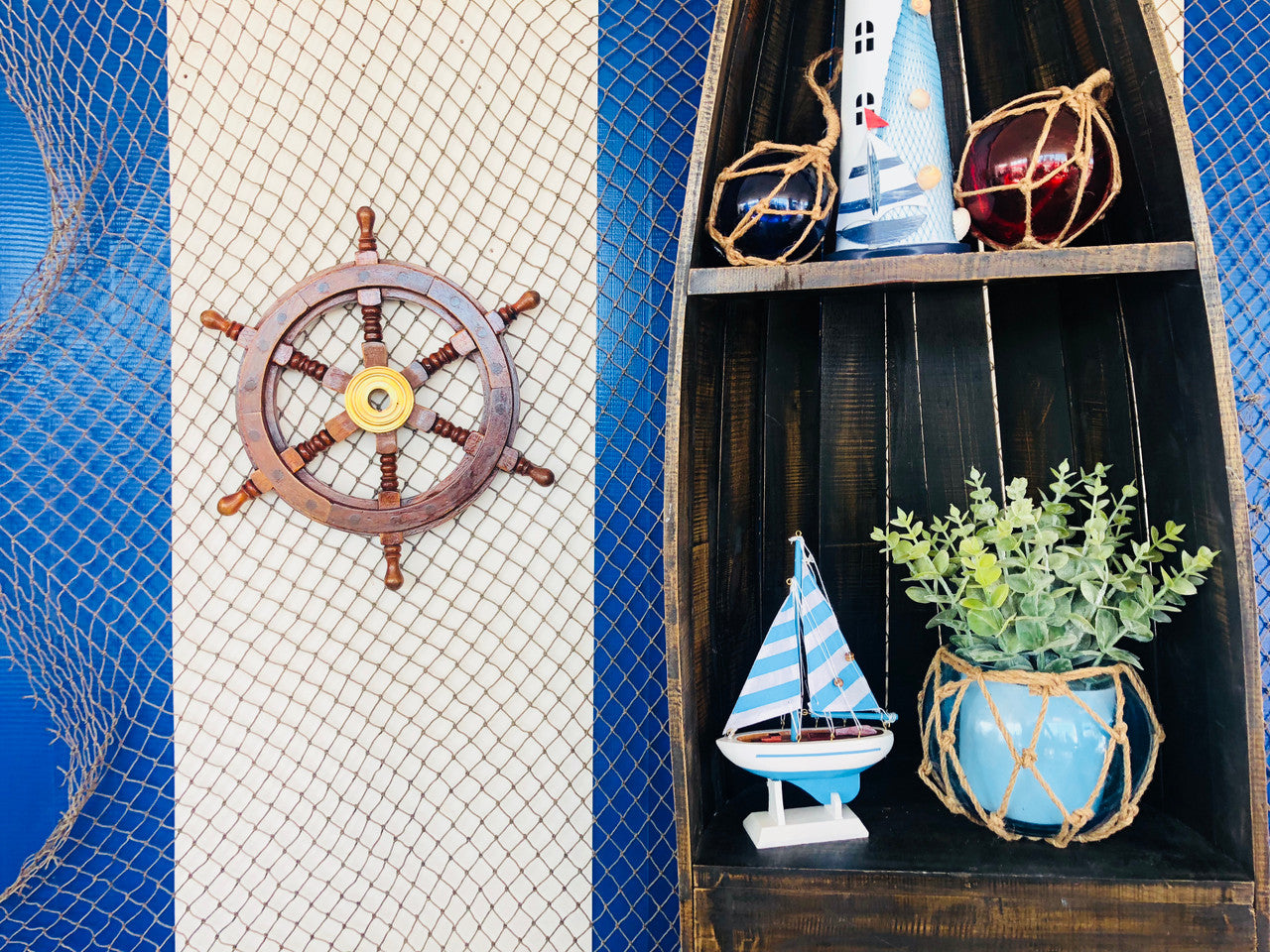 Deluxe Class Wood and Brass Decorative Ship Wheel 12"