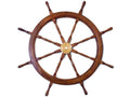Deluxe Class Wood and Brass Decorative Ship Wheel 36"