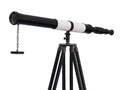 Admirals Floor Standing Oil Rubbed Bronze-White Leather with Black Stand Telescope 60"