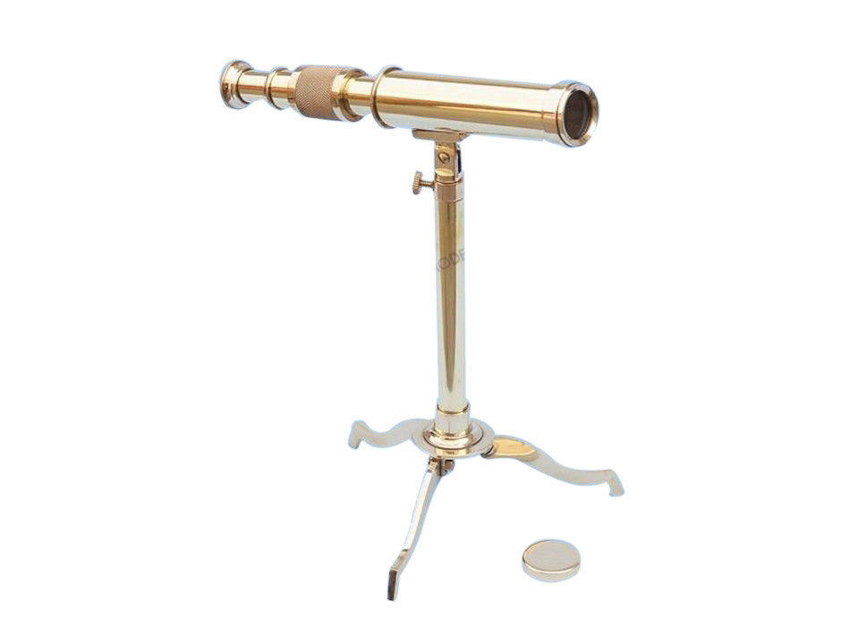 Solid Brass Telescope on Stand 17"