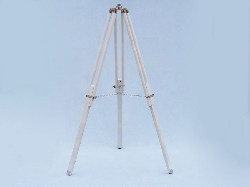 Floor Standing Chrome/White Leather Galileo Telescope 65"