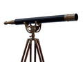 Floor Standing Antique Brass Leather Anchormaster Telescope 65"