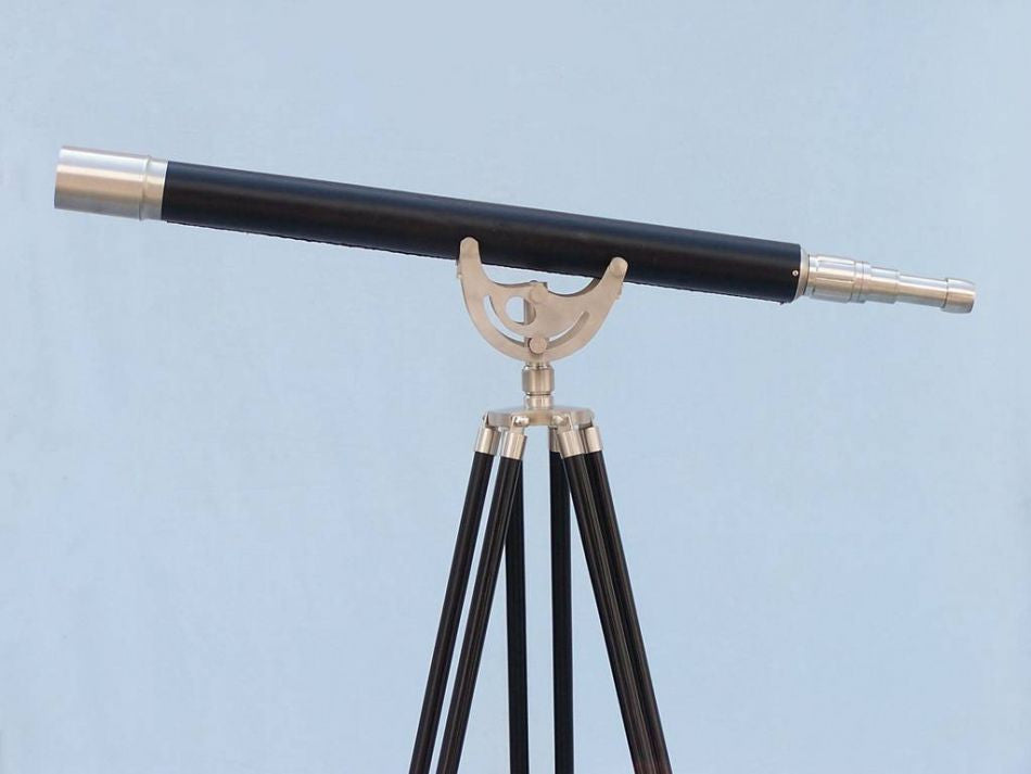 Floor Standing Brushed Nickel With Leather Anchormaster Telescope 65"