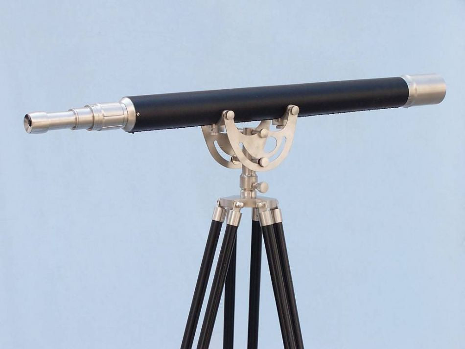 Floor Standing Brushed Nickel With Leather Anchormaster Telescope 65"