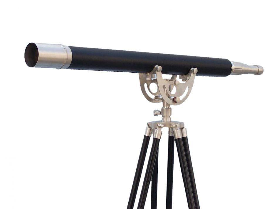 Floor Standing Brushed Nickel With Leather Anchormaster Telescope 65"