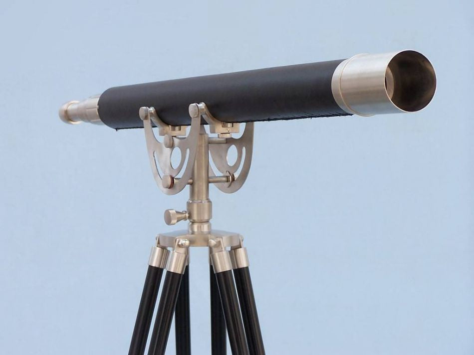 Floor Standing Brushed Nickel With Leather Anchormaster Telescope 65"