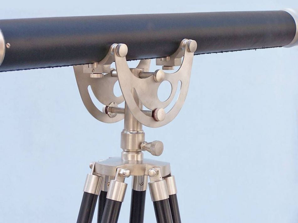 Floor Standing Brushed Nickel With Leather Anchormaster Telescope 65"