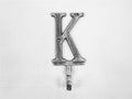 Rustic Silver Cast Iron Letter K Alphabet Wall Hook 6"
