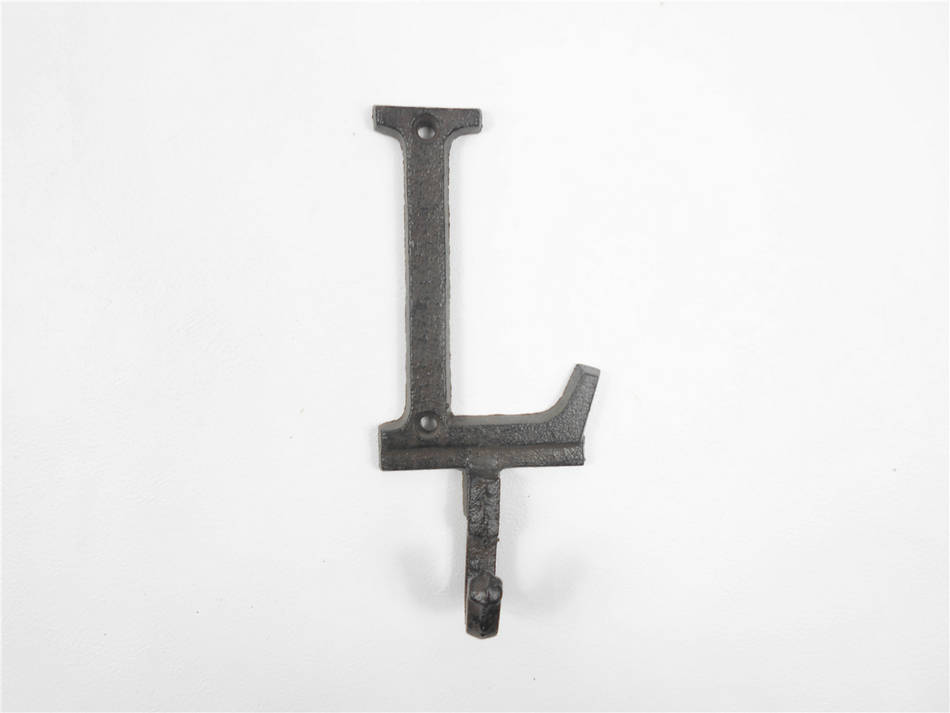 Cast Iron Letter L Alphabet Wall Hook 6"