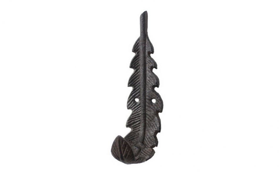 Cast Iron Decorative Feather Hook 6"