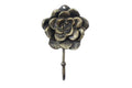 Rustic Gold Cast Iron Decorative Rose Hook 7"