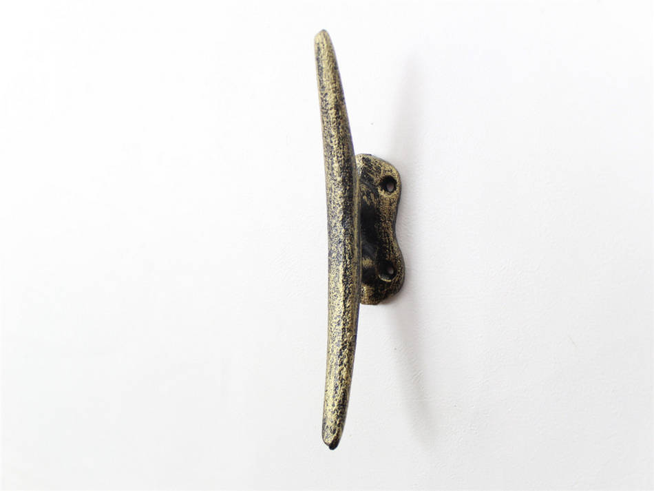 Rustic Gold Cast Iron Cleat Wall Hook 6"