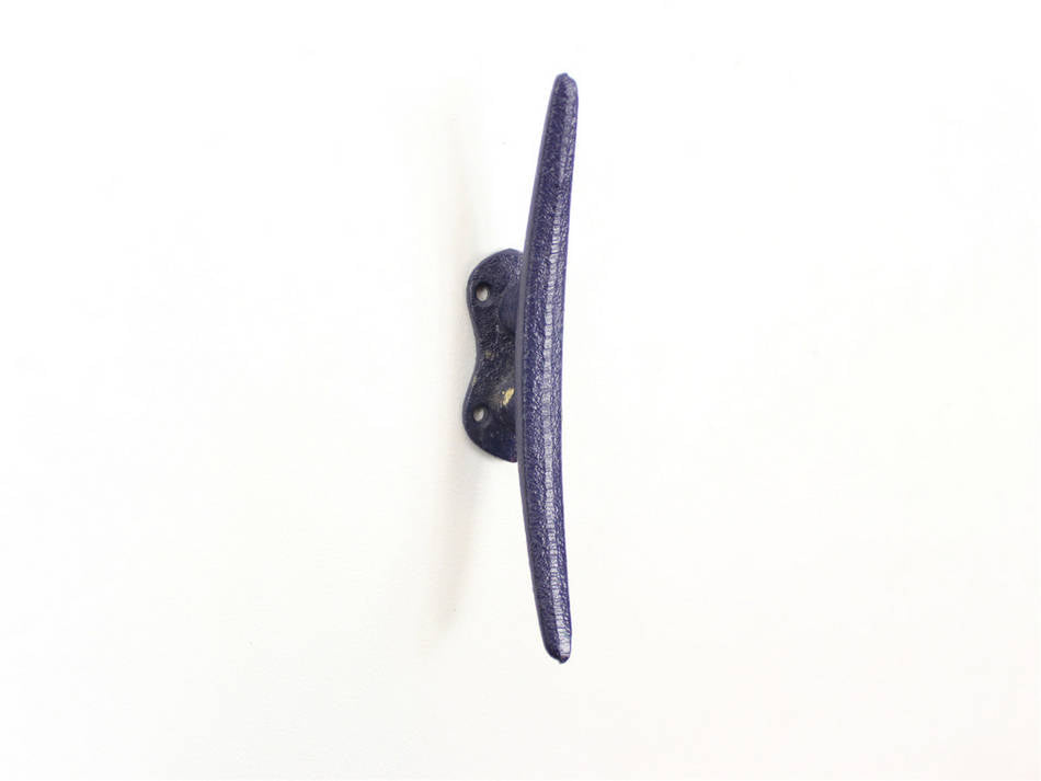 Rustic Dark Blue Cast Iron Cleat Wall Hook 6"