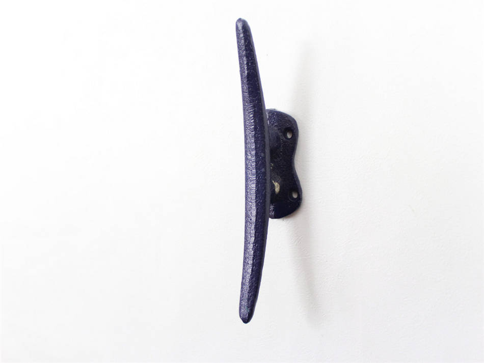 Rustic Dark Blue Cast Iron Cleat Wall Hook 6"