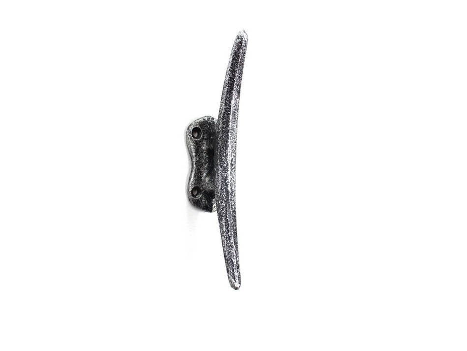 Rustic Silver Cast Iron Cleat Wall Hook 6"