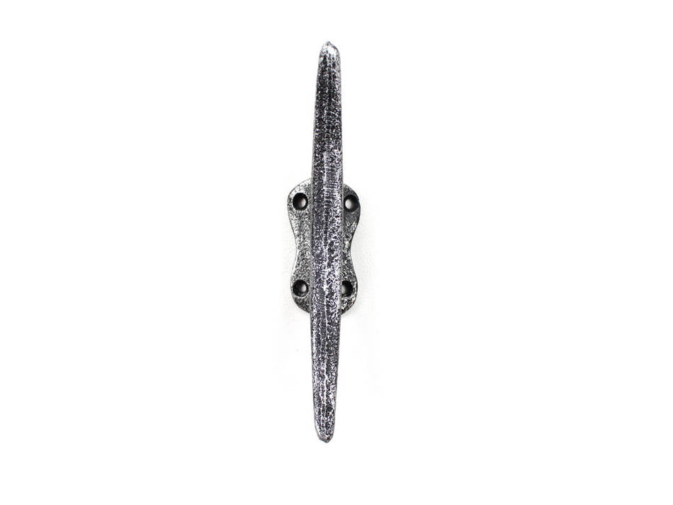Rustic Silver Cast Iron Cleat Wall Hook 6"