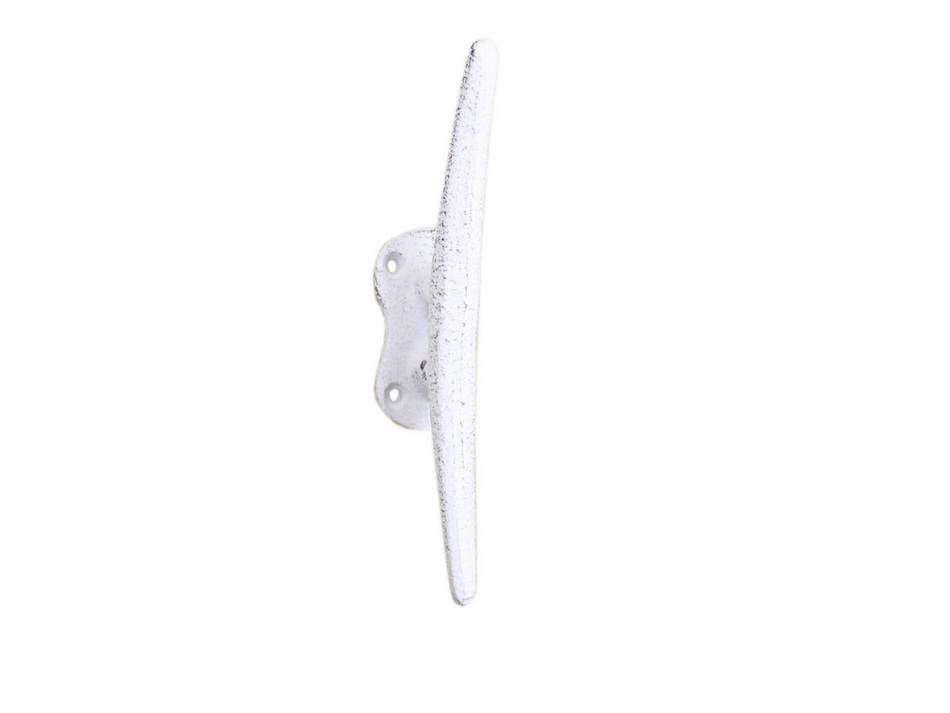 Whitewashed Cast Iron Cleat Wall Hook 6"