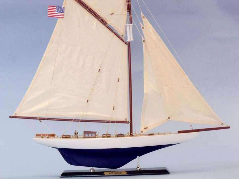 Wooden Defender Limited Model Sailboat 25"