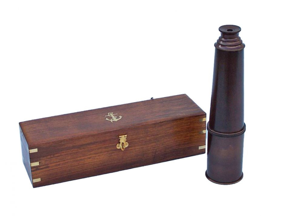 Deluxe Class Hampton Collection Bronze Spyglass With Rosewood Box 36"
