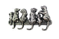 Rustic Silver Cast Iron Dog Wall Hooks 8""