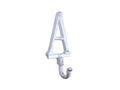 Whitewashed Cast Iron Letter A Alphabet Wall Hook 6"