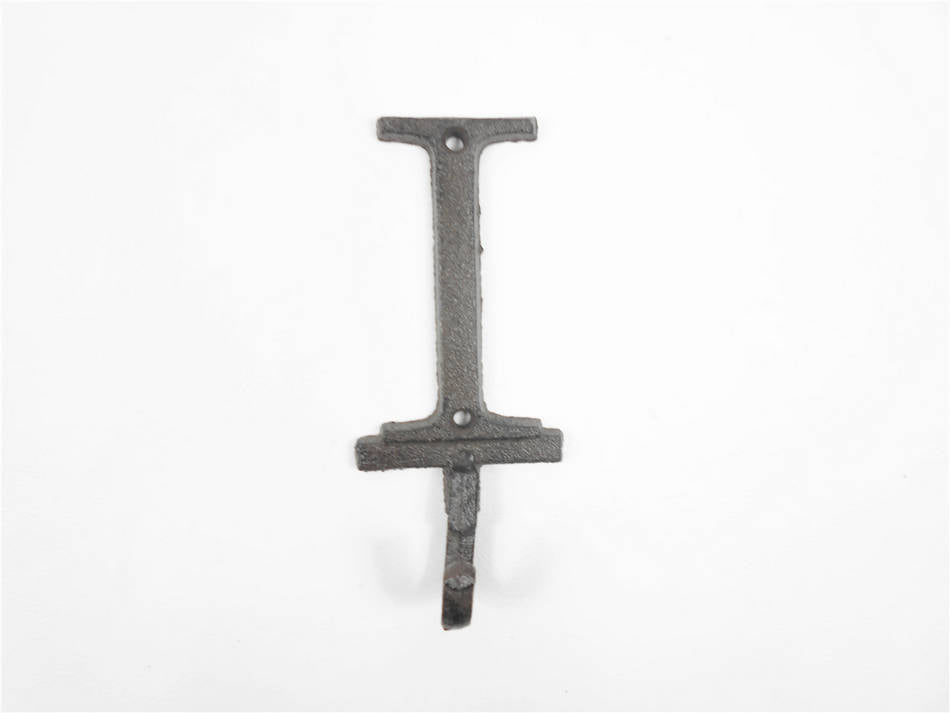 Cast Iron Letter I Alphabet Wall Hook 6"