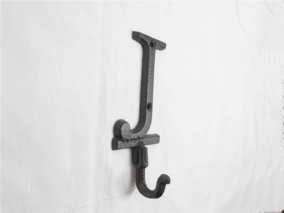 Cast Iron Letter J Alphabet Wall Hook 6"