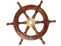 Deluxe Class Wood and Brass Decorative Ship Wheel 12"