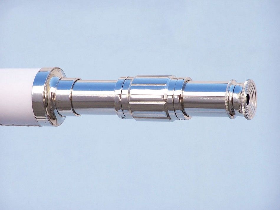 Hampton Collection Chrome with Leather Harbor Master Telescope 60"