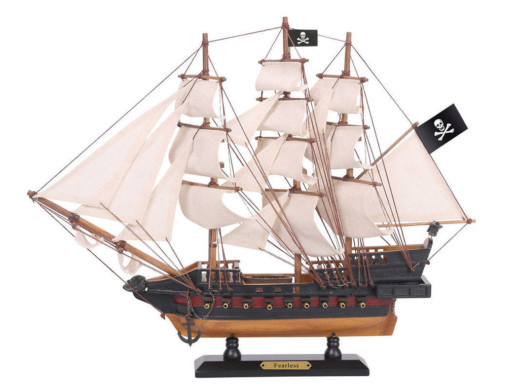 Wooden Fearless White Sails Limited Model Pirate Ship 15"