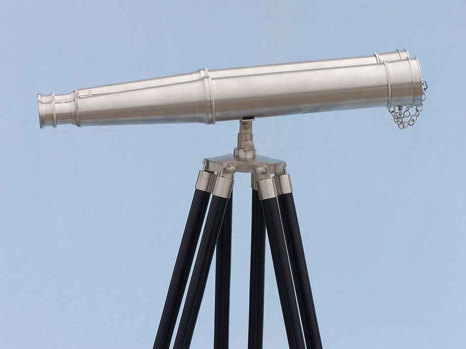 Floor Standing Admiral's Brushed Nickel Binoculars 62"