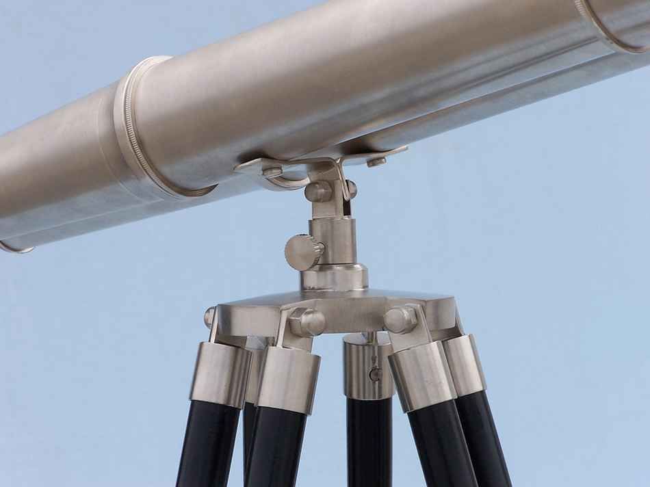 Floor Standing Admiral's Brushed Nickel Binoculars 62"