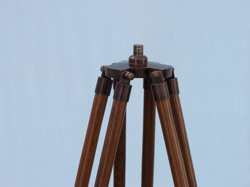 Floor Standing Antique Copper With Leather Anchormaster Telescope 65"