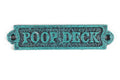 Seaworn Blue Cast Iron Poop Deck Sign 6"